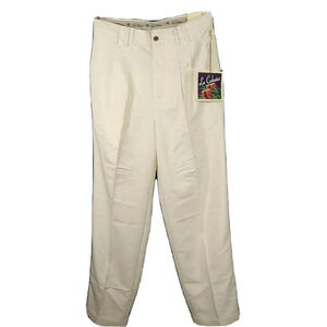 La Cabana Pleated Cuffed Pants Men Size 32 x 30 Sand Tan Zipper Fly NEW